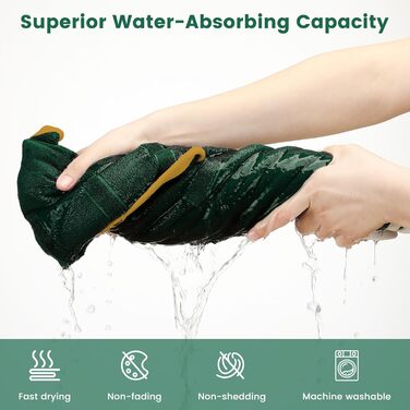 Рушник для собак PETTO, зелений, M - для великих, середніх та маленьких собак