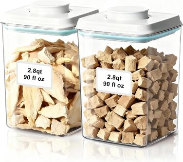 Контейнери для корму та ласощів для собак та котів, 2 шт, 4 л, з мірною ложкою, з кришкою, пластик