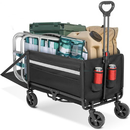 Складаний вагончик Bollerwagen 120L з дашком, 120кг, для пляжу, кемпінгу, собак, покупок та транспортування