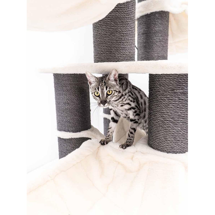 Дряпак для котів Petrebels Skyline XXL, 186 см, для великих котів (Мейн-кун), колір - off-white