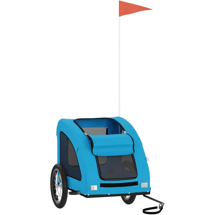 Фahrраd-причіп для собак блакитний Oxford-тканина та залізо 125x63x66 см. Причіп для тварин, велосипедний причіп для собак, для собак та інших тварин