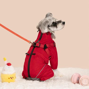 Зимовий теплий куртка для собак з отвором для повідка, вітронепроникний зимовий одяг для малих, середніх та великих собак (D28 Violett,M)