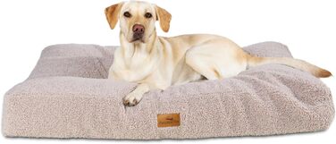 Ортопедична подушка для собак Freudentier - для маленьких, середніх та великих собак, 100x70 см, Greige, з сертифікацією Oeko-Tex, миється, антиковзаюча, лежанка/кошик для собак