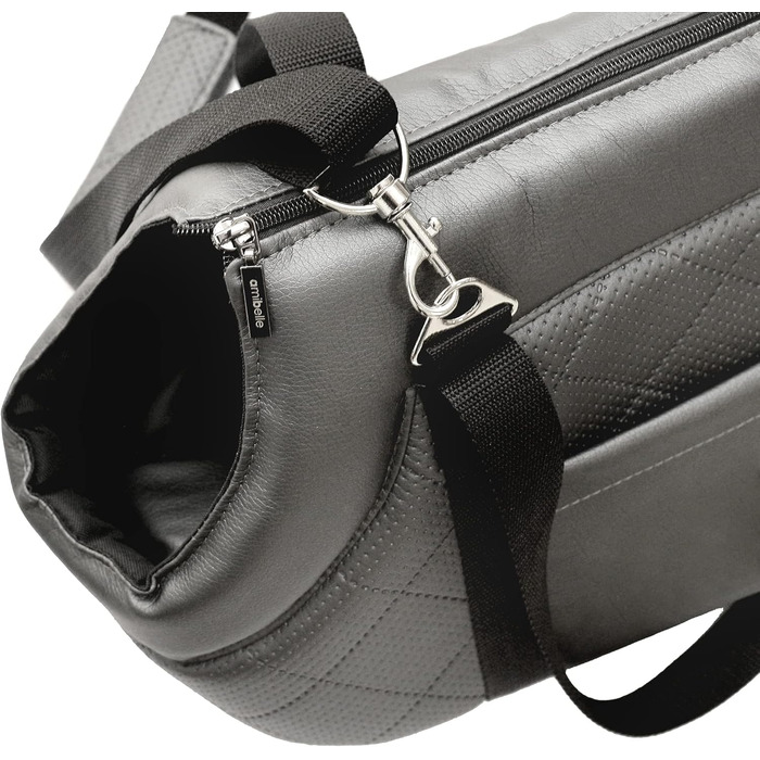 Сумка-переноска для собак та котів Boutique Zoo - сіра металік (штучна шкіра), до 5 кг