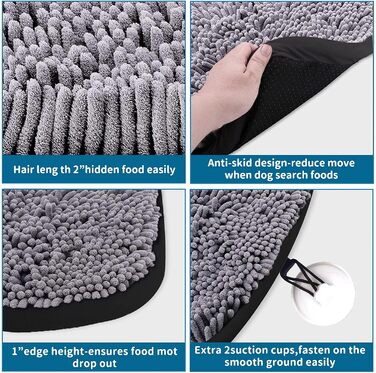 Килимок для собак з інтерактивними іграшками, для розвитку інтелекту, чорний, 43x53 см