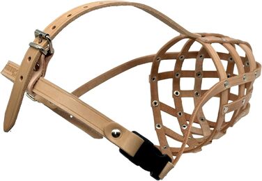 Шкіряний нашийник-маска для собак L&J Pets, Natural, 5 - для Спаніелів, Пуделів, Хаскі та інших