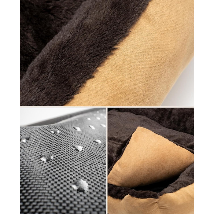 Килимок для собак Lionto з двостороннім подушкою та неслизьким дном, 75x60 см, бежевий/коричневий. Зручний лежак для собак та котів будь-якого віку.