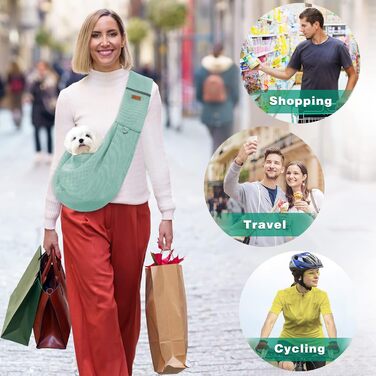 Переноска для собак Classycoo - дихаюча сітка, сумка для домашніх тварин, переноска для котів, з безпечною шнуркою, для тварин до 8 кг (М'ятно-зелений)