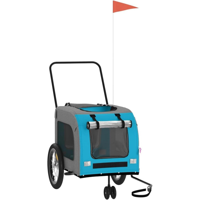 Фармінгери Gecheer для собак: чорний причіп з оксфордської тканини та металу. Вантажний причіп для велосипеда, транспортний причіп / 93859 (63 x 121 x 65 см, блакитний)