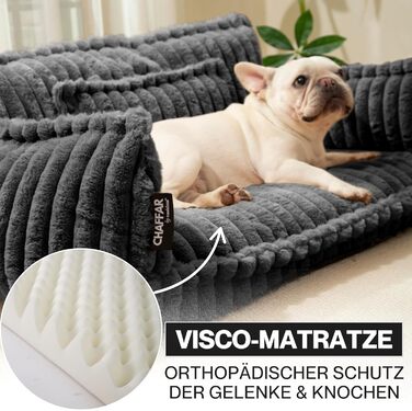 Софа для собак Chaffar | Ортопедичний лежак для собак | Сучасний стиль | Кольорова гама: вугільний | Розмір L (100 см)