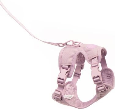 Шлейка для котів LucyBalu® Explorer з повідком | Безпечна шлейка з відділенням для AirTag | Lila XS/S
