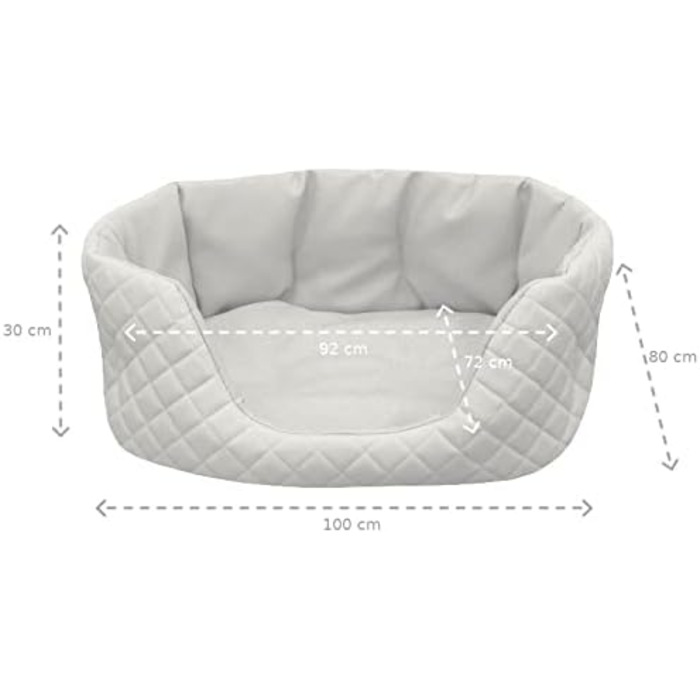 Крісло-ліжко для собак Juelle з штучної шкіри, 100x80 см, графіт