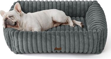 BEDSURE Лежанка для собак великих порід - ортопедична лежанка з флісовим покриттям, 76x61x20 см, сіра