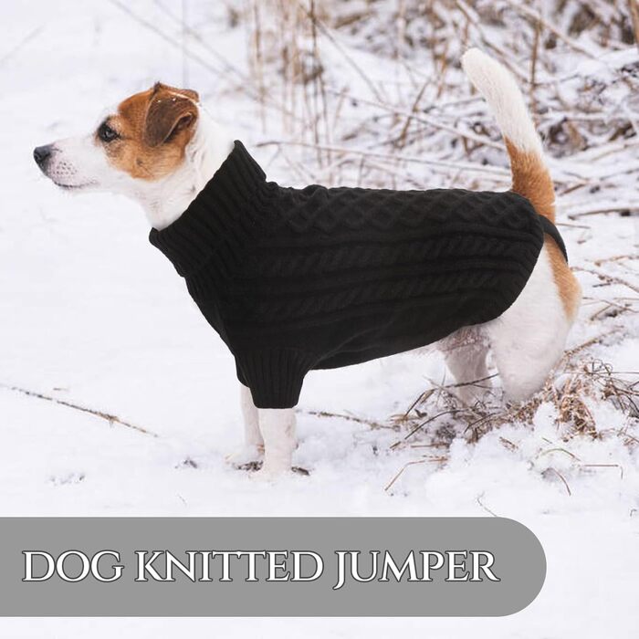 Пуловер для собак на Новий рік - теплий, з дірочкою для повідка, для чихуахуа, рейнхаунд та котів (S/L, чорний)