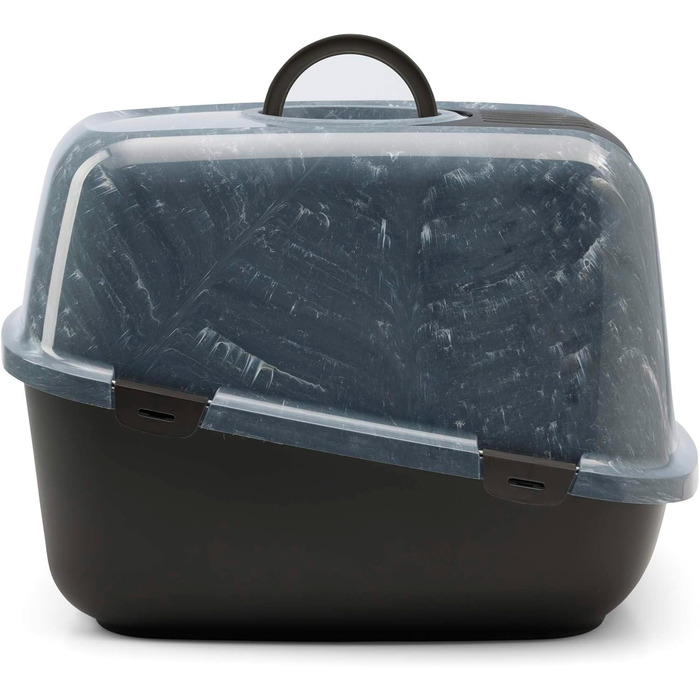 Туалет для котів XXL Nestor Jumbo, чорний мармур, для великих порід, 66,5×48,5×46,5 см