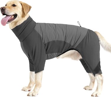 Зимовий одяг для собак, теплий зимовий куртка з коміром, для маленьких, середніх та великих собак, прогулянки, подорожі, кемпінг, сірий, розмір L (сірий, розмір XL)