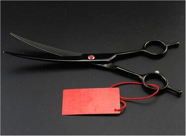 Професійна шерстьнорізальна ножиця для собак та котів, 7' (чорна), вигнутий зріз, без чохла