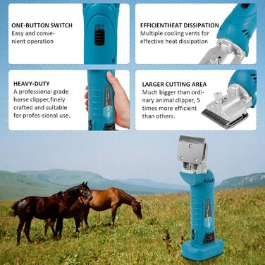 Електрична машинка для стрижки коней та овець, сумісна з Makita 18V (без акумулятора), 6 швидкостей, професійна, для густого хутра, бездротова