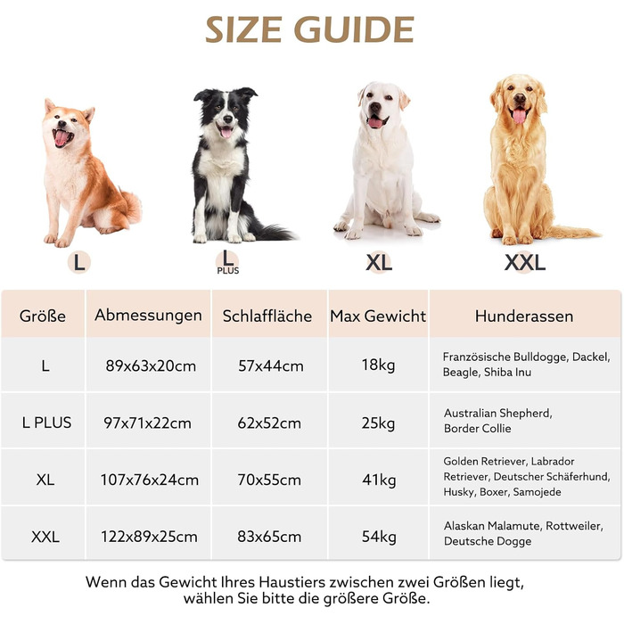 Ортопедичне ліжко для собак JOEJOY, великі породи, миється, неслизьке, з м'якого штучного хутра, 107x76x24 см, коричневе