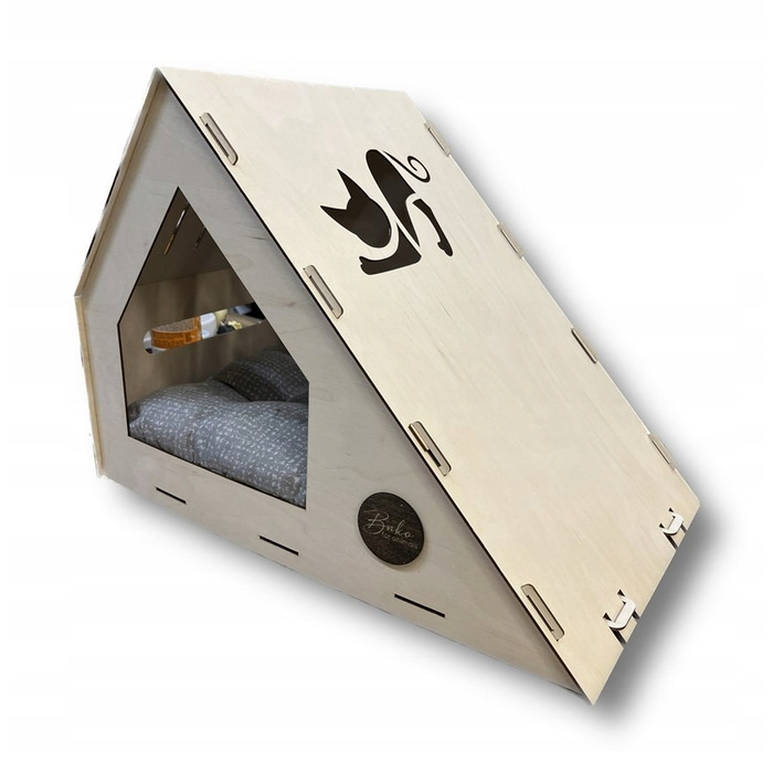 Дерев'яна будка-ліжечко, будиночок для кота або собаки