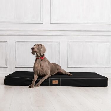 Ортопедичний лежак для собак Tierlando® Basic, 80x60 см, чорний. З антиковзким покриттям, для великих собак.