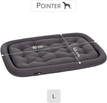 Ортопедичний лежак для собак середніх порід, 90x60 см - Лежанка для собак, що миється до 95°C, без запаху, міцна, для використання в приміщенні та на вулиці, Made in Germany (L - 90x60 см, Антрацит)