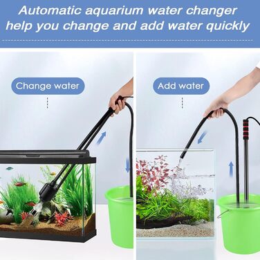 AQQA електричний акваріумний мулосос 6 в 1, 20W – пилосос для акваріума, зміна води, очищення піску, гравію та водоростей