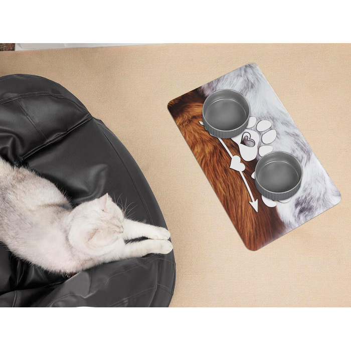 Гумова килимок Emmevi 50x70 см для миски, захист від бруду, неслизький, для собак та котів