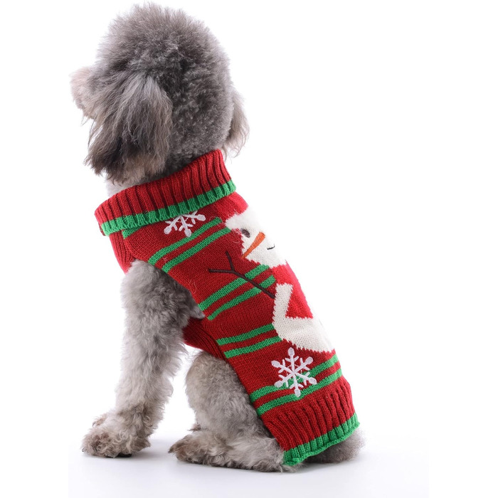 Пуловер для собак з бавовни, костюм для святкування Різдва, теплий зимовий пуловер, костюм для домашнього улюбленця, модна модель, подарунок (XXL, сніговик)