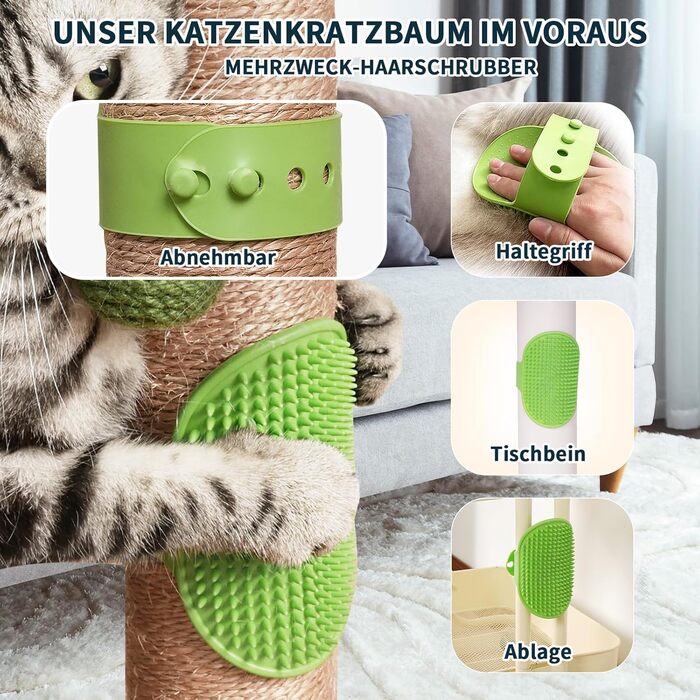 Котяча кігтеточка Meowoou з м'ячиком та стовпчиком 89 см з сизалевого мотузка, кігтешкребок для котів будь-якого віку (Fortune Tree)