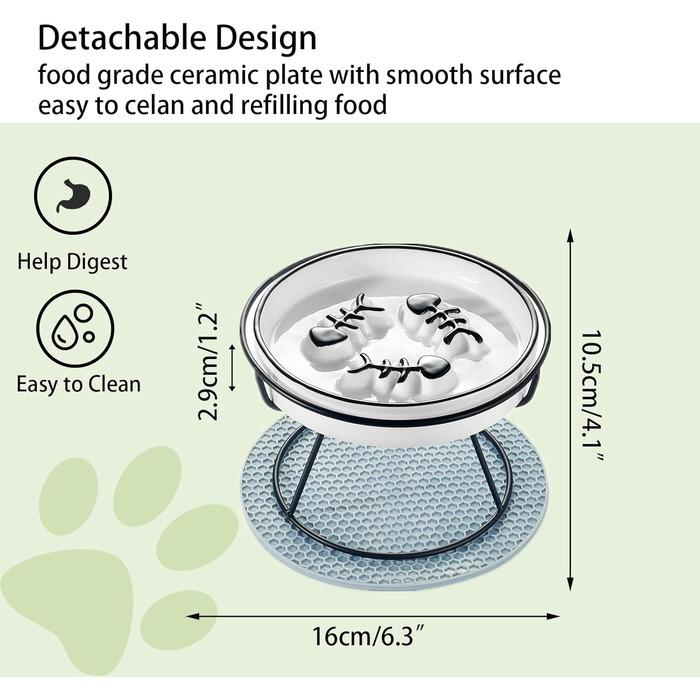 Підвищений миска для котів TRUNDISAN: проти блювоти, для здорового травлення та контролю ваги. Міцний та довговічний.