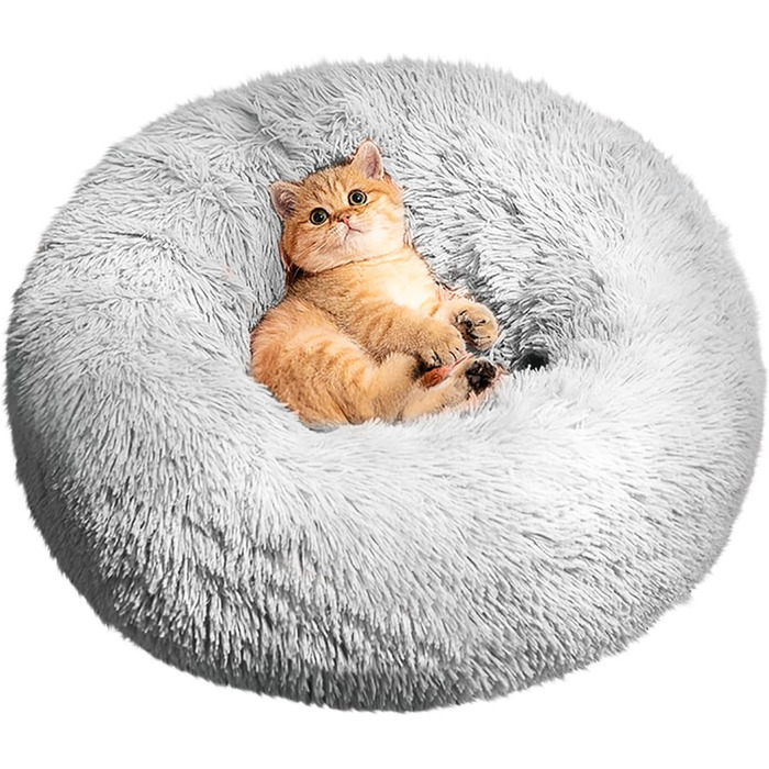 Килимок для котів та собак Caliyo, м'який, діаметр 60 см, сірий