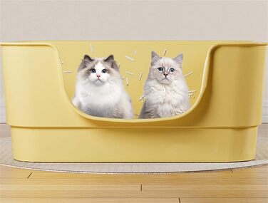 NESPIQ Туалет для котів із високим бортиком, переносний, жовтий, лоток для котів і кошенят