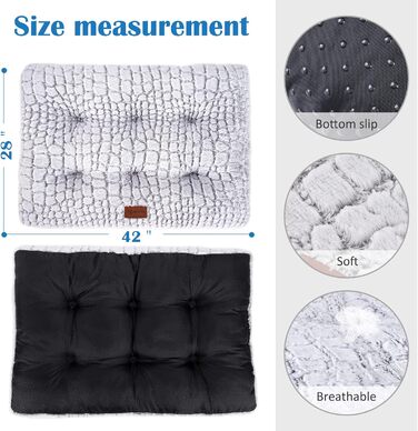 М'яке ліжко для собак ULIGOTA, килимок для котів, машинного прання, неслизьке, розмір XL (107 x 71 x 10 см)