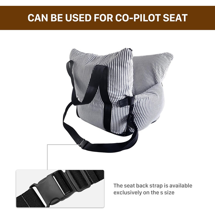 Автокрісло для собак Strusery, до 6 кг, блакитне, знімається та періться, з неслизьким дном та ременем безпеки