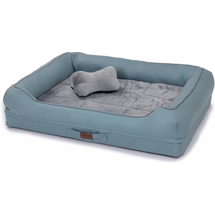 Лягушкове ліжко для собак Raikou з знімним подушкою, м'яке та миється – місце для сну, подушка для собак, собаче ліжко, килимок для собак - високоякісне ліжко для тварин для вашого вірного друга. (Блакитний, 80 * 60 * 7 см)