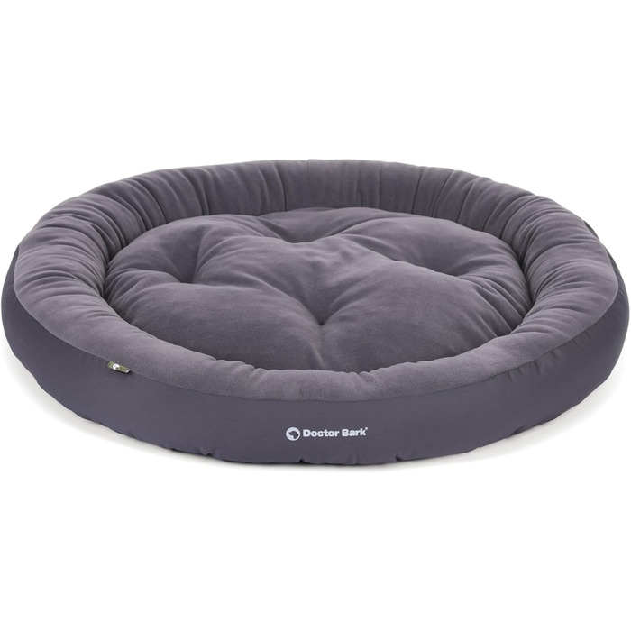 Кругле ліжко для собак середніх порід Doctor Bark GreenLabel, м'яке, плюшеве, з двостороннім подушкою Fleece/Baumwolle, колір кобальтовий (L - 70x60 см)