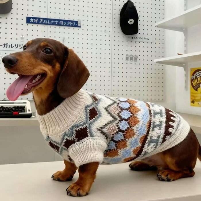 Теплий в'язаний светр у богемному стилі для такси, ручної роботи, коричневий, M