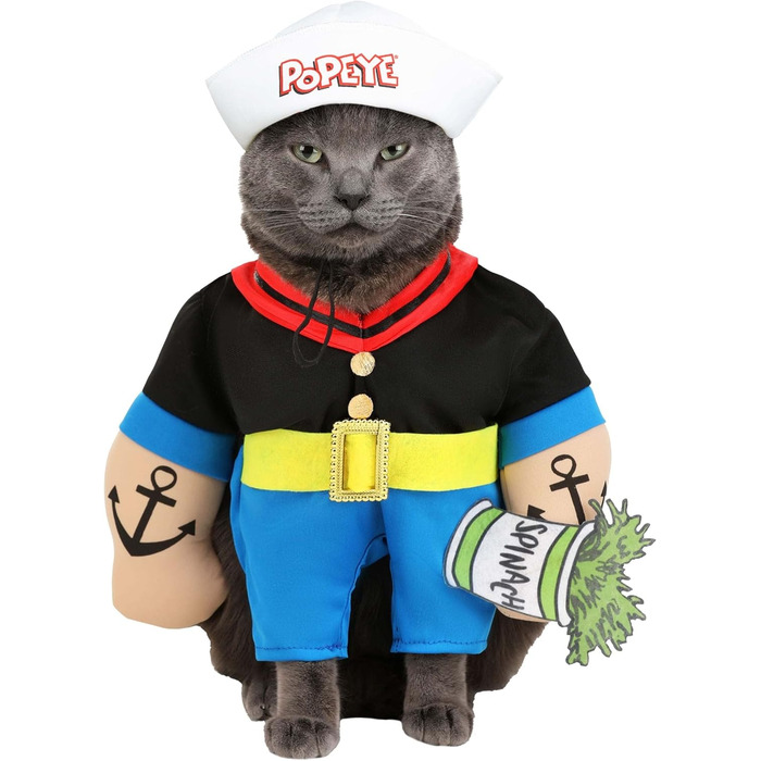 Костюм Попая для собак, багатокольоровий, розмір L, чорний