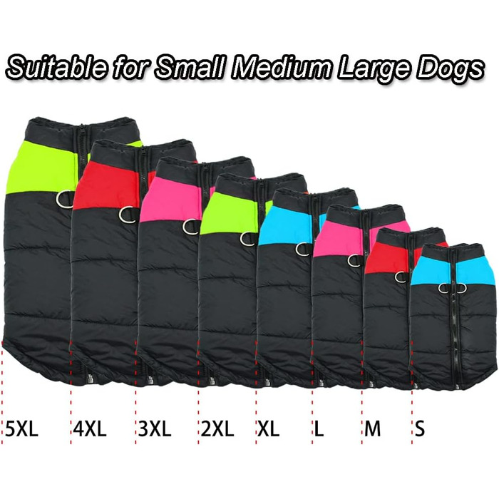 Зимовий теплий куртка для собак FeimaX, водонепроникний, для малих, середніх та великих собак, тепла підкладка, одяг для тварин, зелений, розмір M