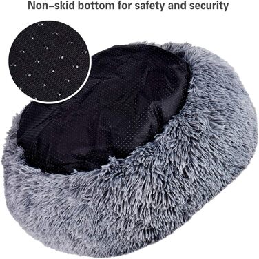Квіткове ліжко для котів Queta: м'яке, зручне ліжко для котів та маленьких собак (50 см, сірий)