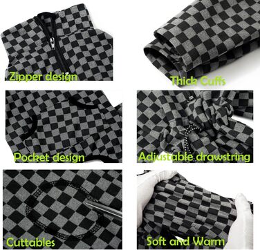 Теплий флісовий зимовий одяг для собак - теплий комбінезон-піжама для собак, розмір XX-Large, чорний