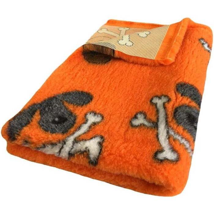 Лежанка для собак Elropet Premium 30mm, неслизька, S/M/L, для маленьких та великих собак, Vet Bed, найвища якість (S 80x50 см, кістка помаранчевого кольору)