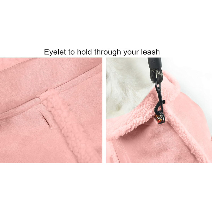 Зимова куртка для собак, тепла, вітронепроникна, пуловер для маленьких собак, теплий флісовий халат для середніх та великих собак (XXL) (Рожева, XX-Large (26-35 кг))