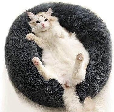 М'яке кругле ліжко для собак Antistress, корзина для собак, плюшеве ліжко для домашніх тварин, зручне та миється. Ліжко-корзина для собак маленьких, середніх та великих порід (90 * 90 см, темно-сірий)