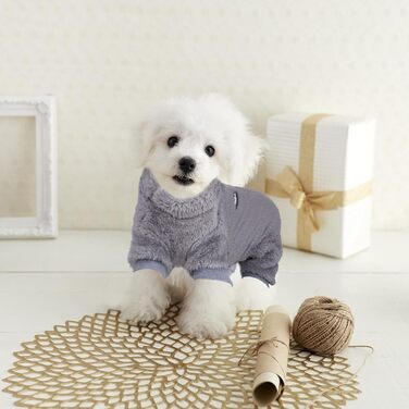Пуловер для собак, теплий зимовий пуловер для маленьких собак, флісовий пуловер для цуценят, одяг для собак, пуловер для домашніх тварин для маленьких та середніх собак (L)