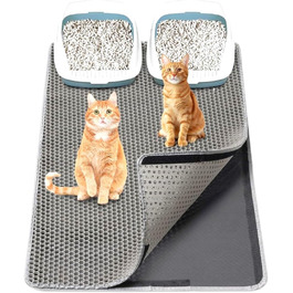 Matte Plazzid® для котячого туалету: XXL, 90x60 см, сіра, водонепроникна, з кріпленням