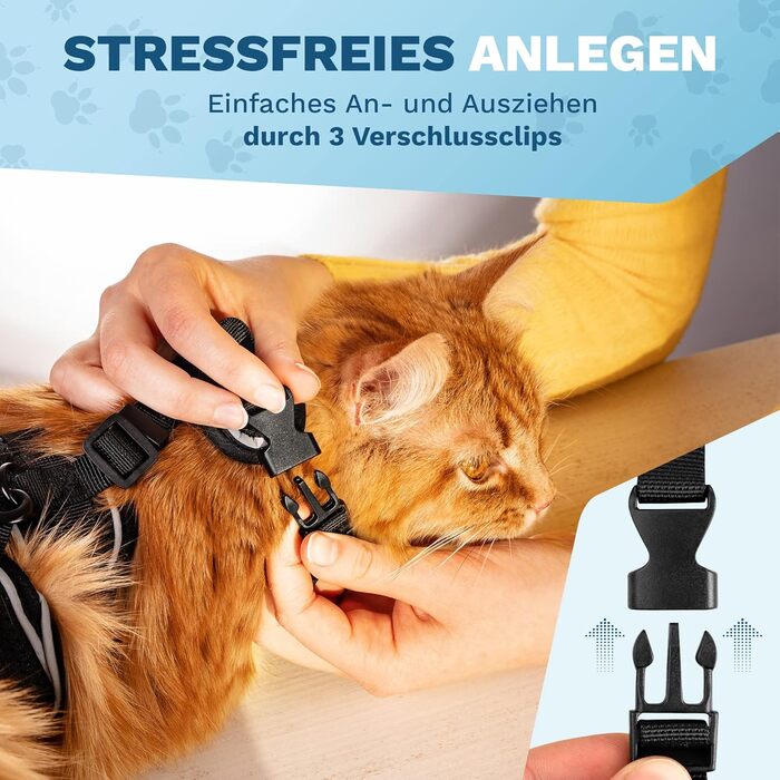 Шлея для котів Pets Perfect XS, посилена, з повідцем – безпечна прогулянкова амуніція для котів, анти-втеча