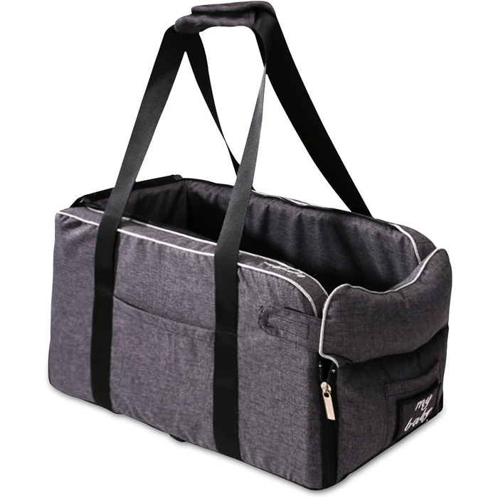 Автокрісло для собак Ergocar: підходить для малих собак та котів до 6 кг, з ременями, сіре