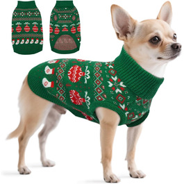 Пуловер для собак QBLEEV – теплий зимовий пуловер з акрилу без рукавів для маленьких собак, XS